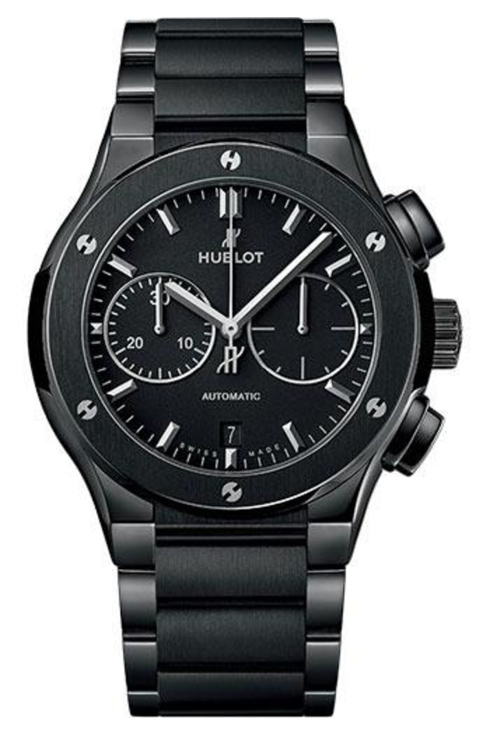 Hublot Classic Fusion Black Magic Ceramic Bracelet Chronograph 45mm Matte black dial, reference 520.CM.1170.CM