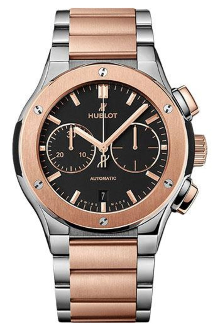 Hublot Classic Fusion Titanium King Gold Bracelet Chronograph 45mm Matte black dial reference 520.NO.1180.NO