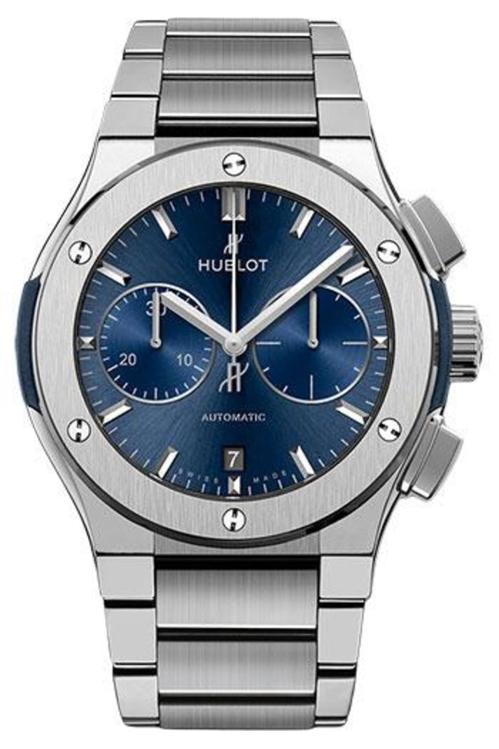 Hublot Classic Fusion Titanium Blue Chronograph Bracelet 45mm Blue sunray dial ref 520.NX.7170.NX