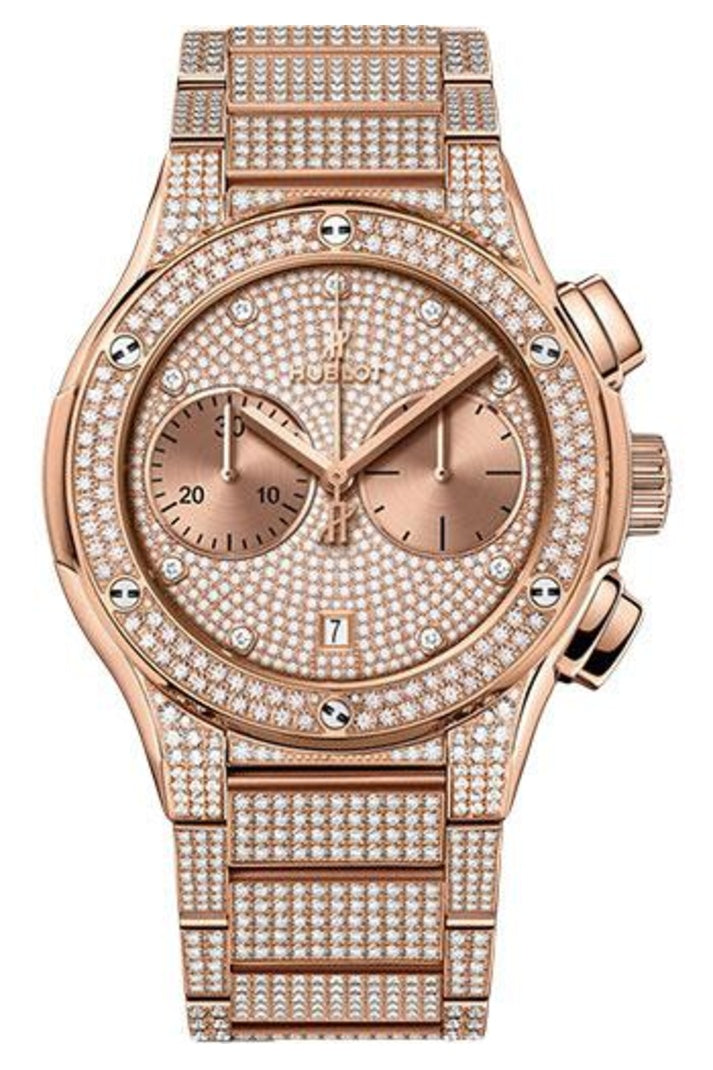 Hublot Classic Fusion King Gold Diamond Pavé Chronograph 45mm Diamond pavé with 404 diamonds dial, reference 520.OX.9010.OX.3704