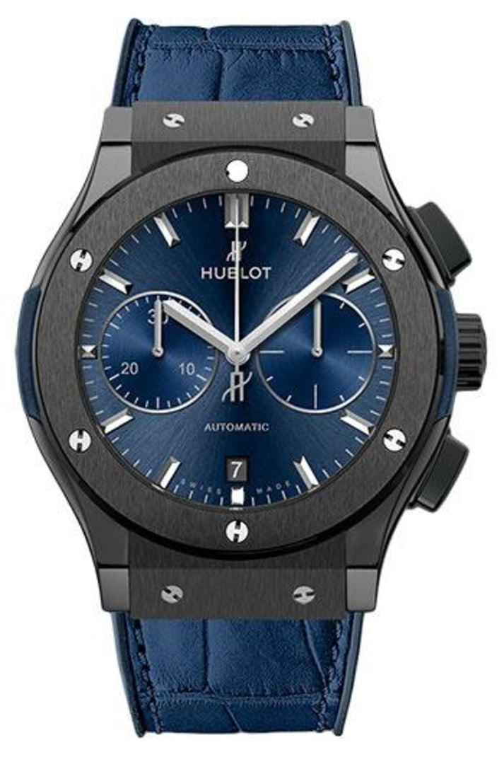 Hublot Classic Fusion Blue Ceramic Chronograph 45mm Blue sunray dial, reference 521.CM.7170.LR