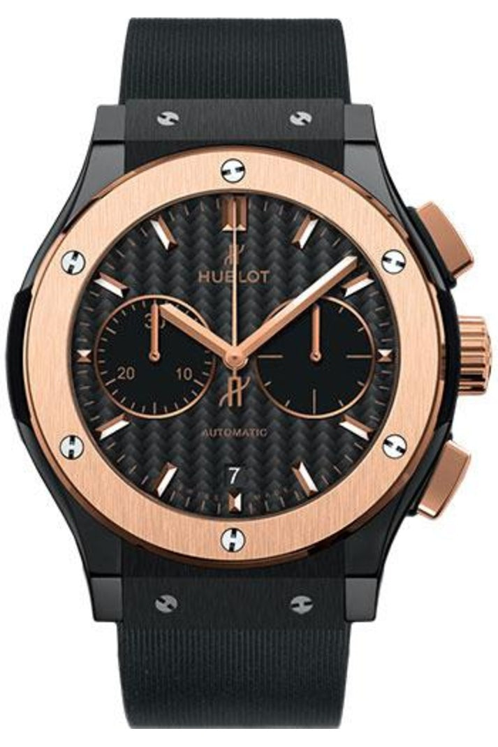 Hublot Classic Fusion Ceramic King Gold Carbon Chronograph 45mm Black carbon fiber dial, reference 521.CO.1781.RX
