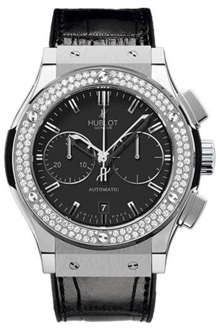 Hublot Classic Fusion Titanium Diamond Chronograph, 45mm Matte black dial, reference 521.NX.1170.LR.1104