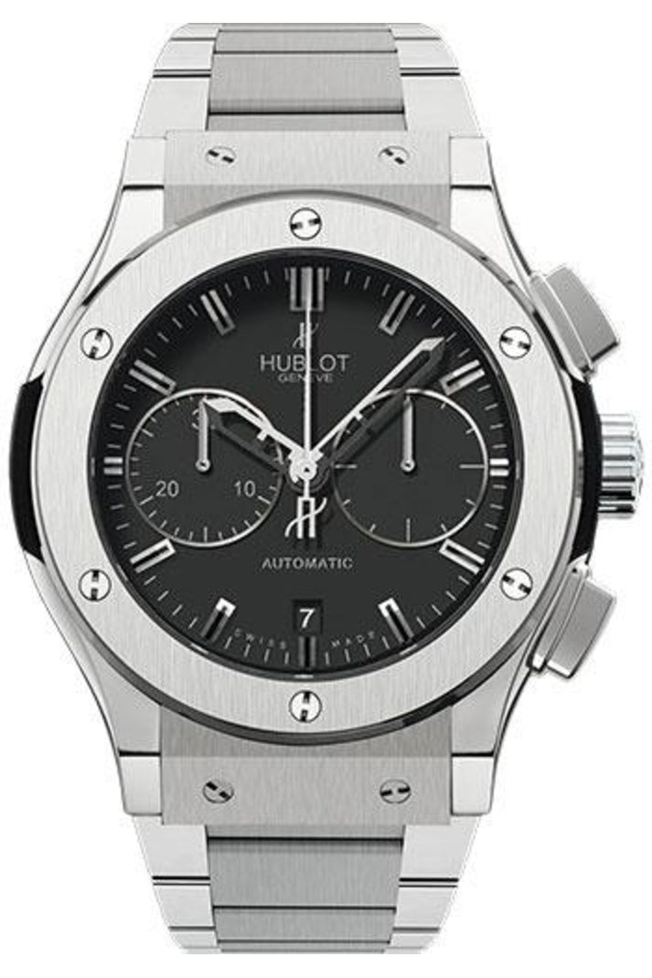 Hublot Classic Fusion Titanium Bracelet Chronograph, 45mm Matte black dial, reference 521.NX.1170.NX