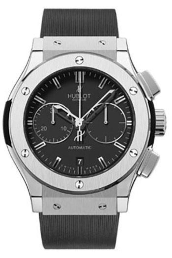 Hublot Classic Fusion Titanium Rubber Chronograph, 45mm Matte black dial, reference 521.NX.1170.RX
