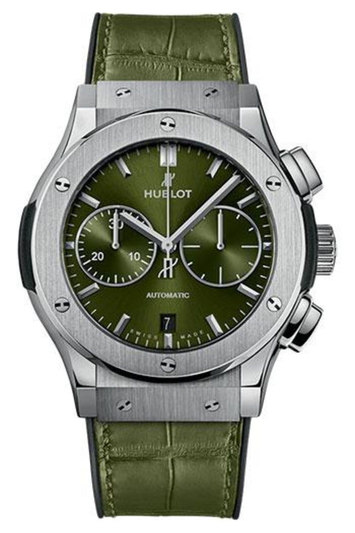 Hublot Classic Fusion Titanium Green Chronograph 45mm Green sunray dial reference 521.NX.8970.LR