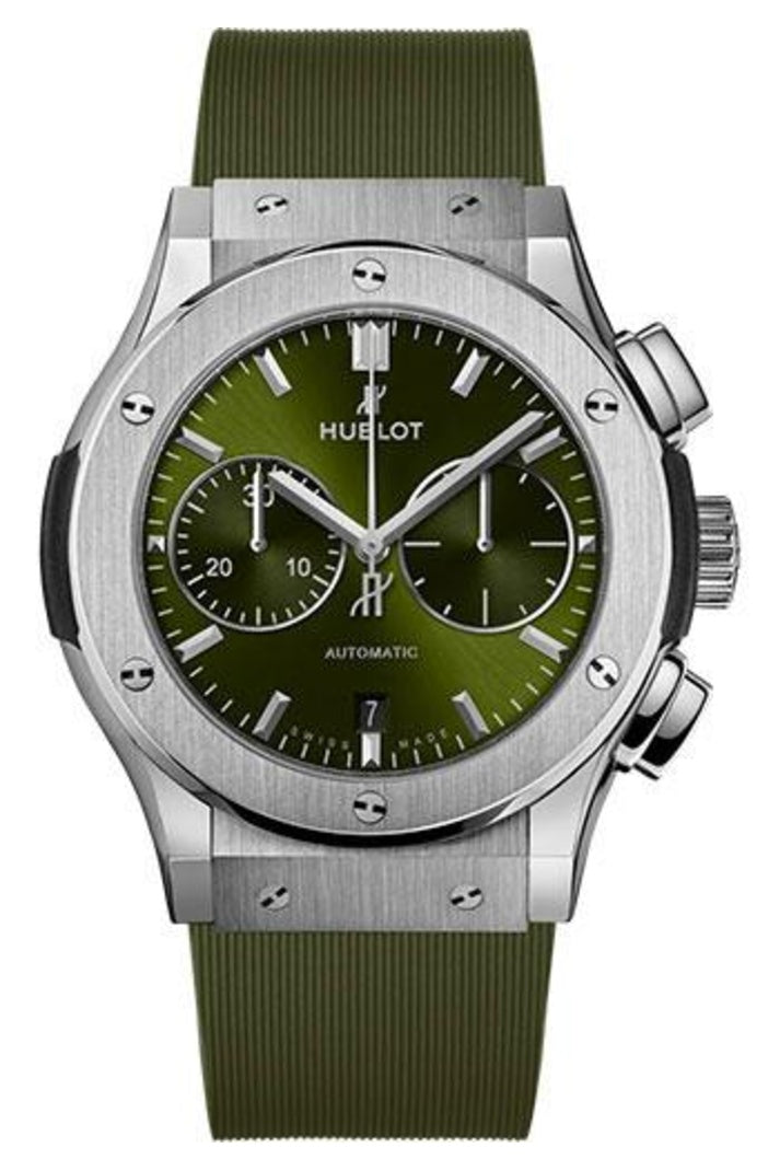 Hublot Classic Fusion Titanium Green Chronograph 45mm Green sunray dial reference 521.NX.8970.RX