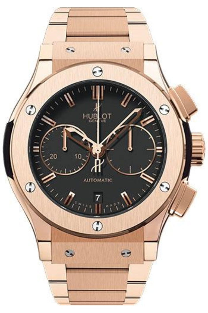 Hublot Classic Fusion King Gold Bracelet Chronograph 45mm Matte black dial, reference 521.OX.1180.OX