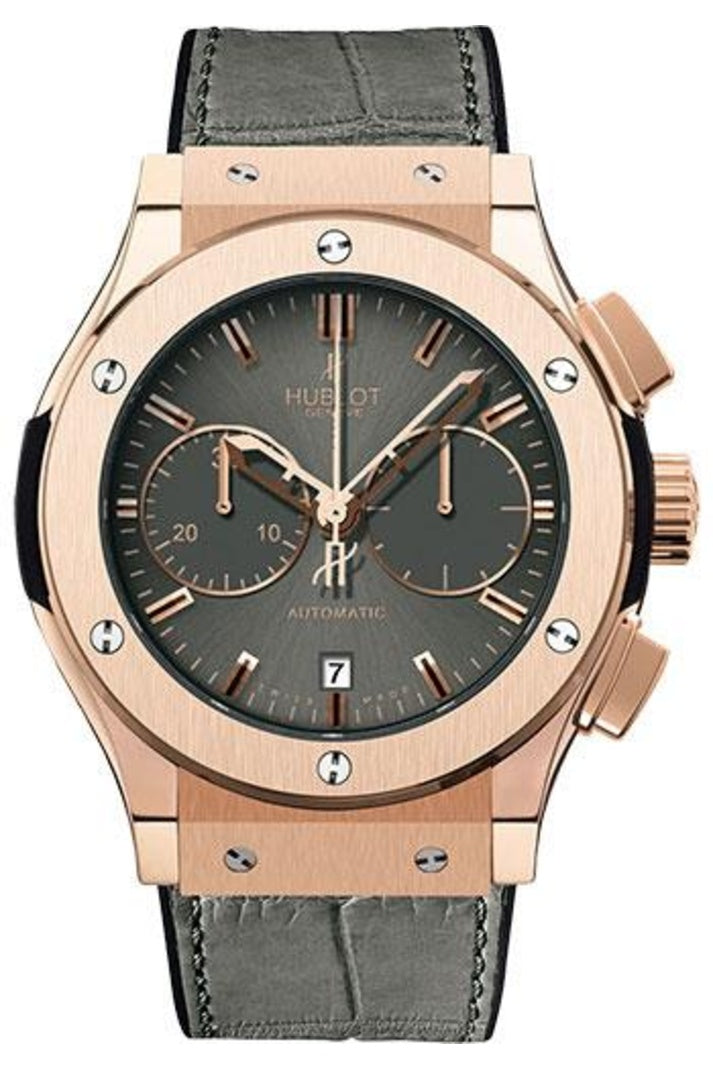 Hublot Classic Fusion Racing Grey Chronograph King Gold 45mm Grey sunray dial Grey rubber and alligator leather, reference 521.OX.7080.LR