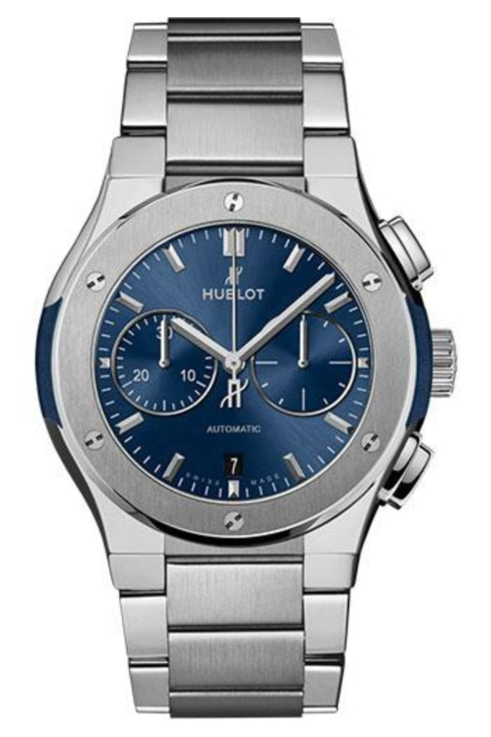 Hublot Classic Fusion Titanium Blue Chronograph Bracelet 42mm Blue sunray dial ref 540.NX.7170.NX
