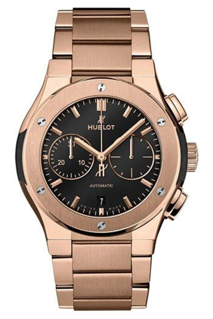 Hublot Classic Fusion King Gold Bracelet Chronograph 42mm Matte black dial, reference 540.OX.1180.OX