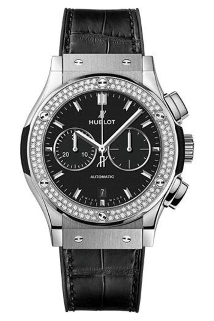 Hublot Classic Fusion Titanium Diamond Chronograph 42mm Matte black dial reference 541.NX.1171.LR.1104