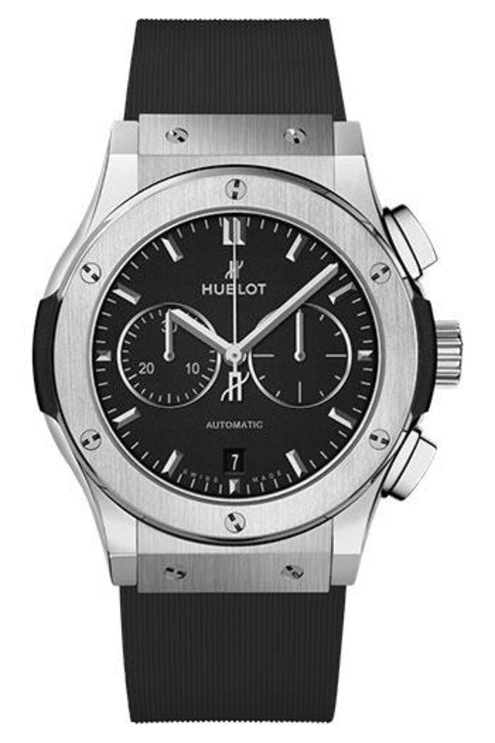 Hublot Classic Fusion Titanium Black Chronograph, 42mm Matte black dial, reference 541.NX.1171.RX