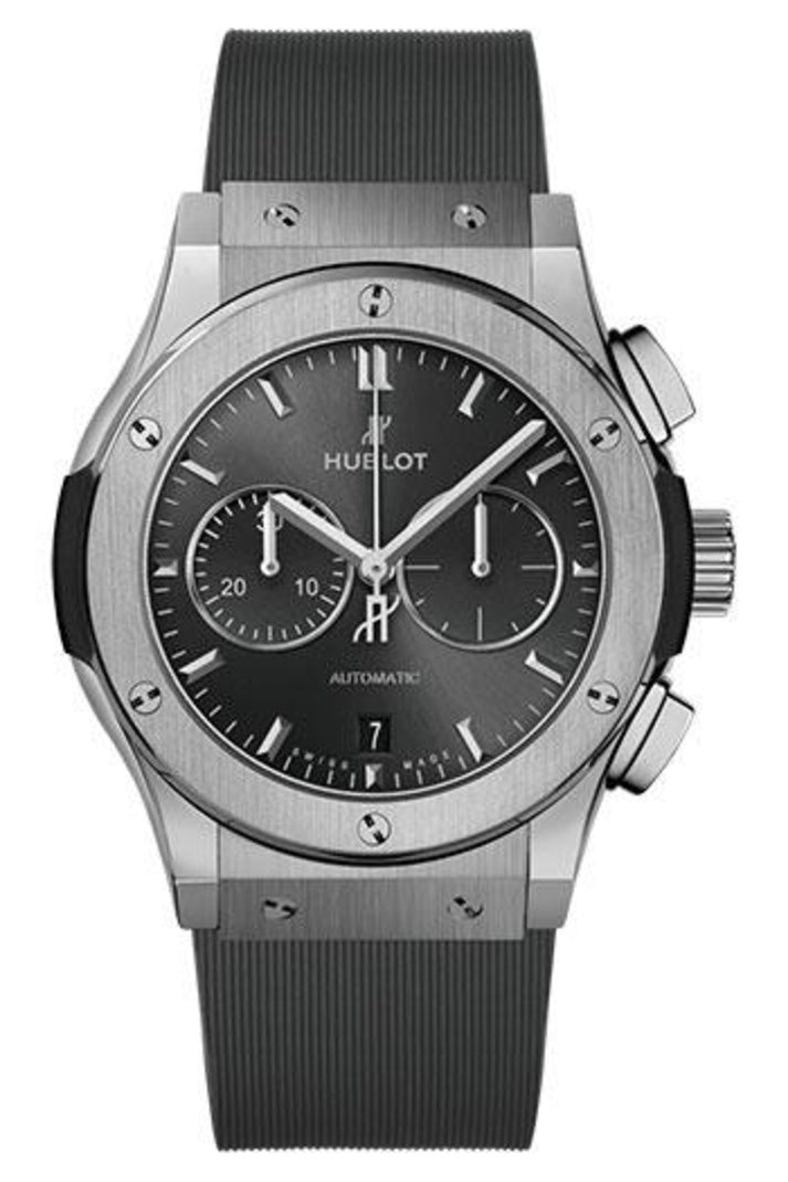 Hublot Classic Fusion Racing Grey Chronograph Titanium 42mm Grey sunray dial Grey lined rubber, reference 541.NX.7070.RX
