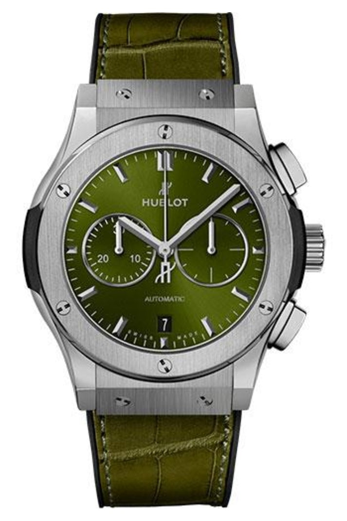 Hublot Classic Fusion Titanium Green Chronograph 42mm Green sunray dial reference 541.NX.8970.LR