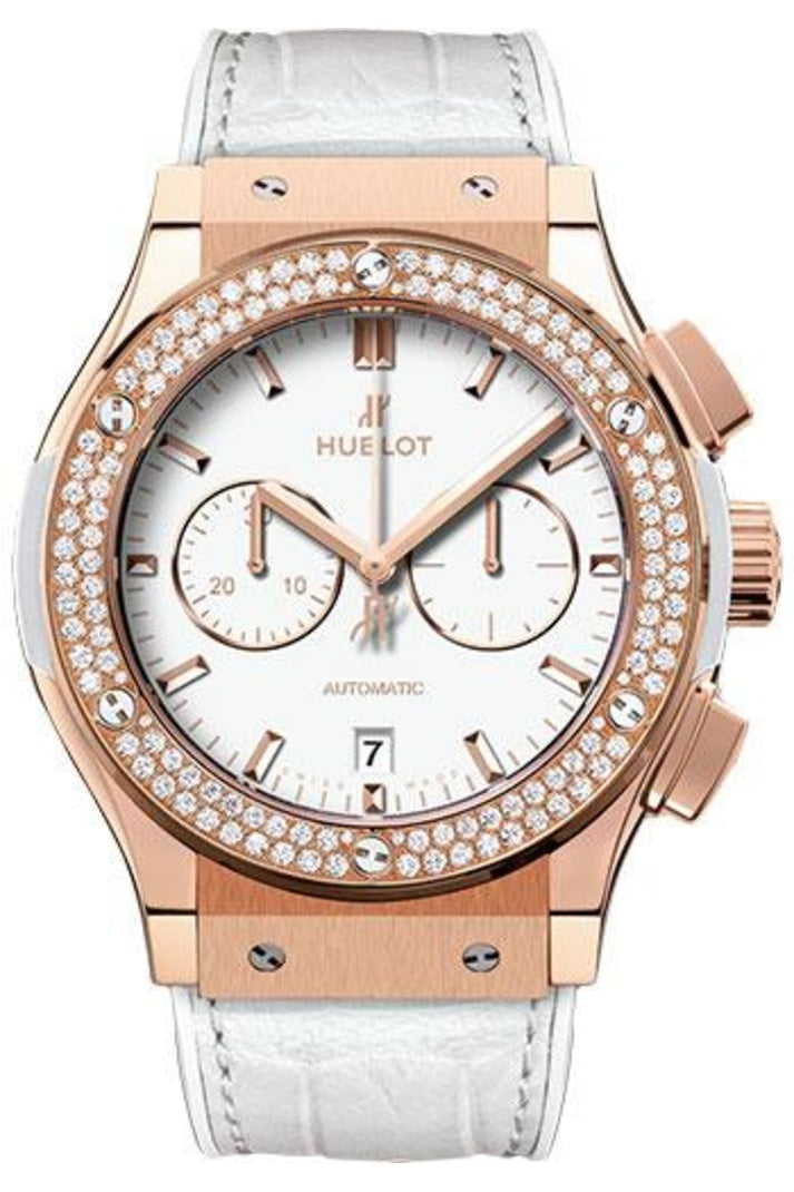 Hublot Classic Fusion King Gold White Diamond Chronograph 42mm White dial, reference 541.OE.2080.LR.1104