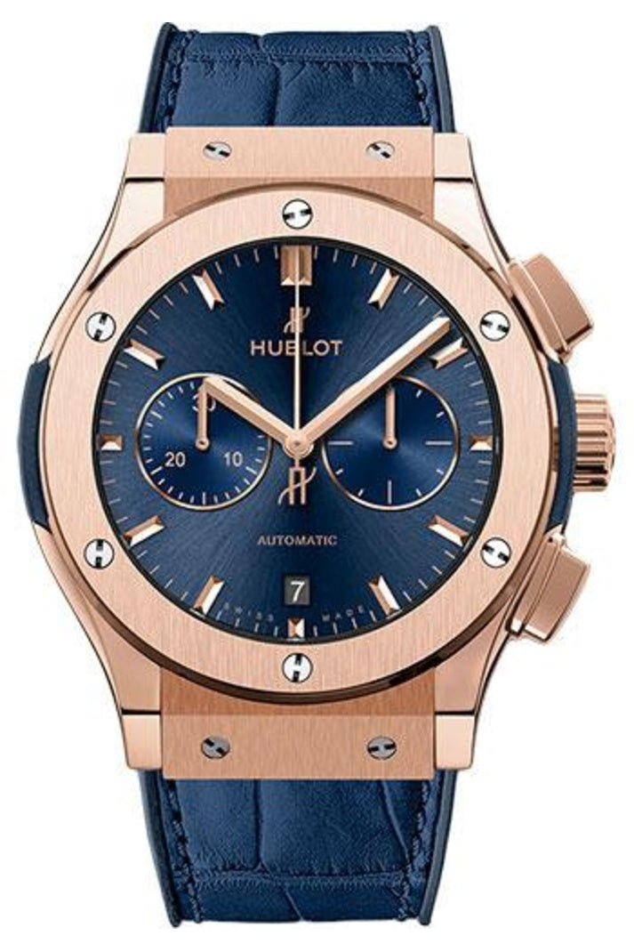 Hublot Classic Fusion King Gold Blue Chronograph 42mm Blue sunray dial ref 541.OX.7180.LR