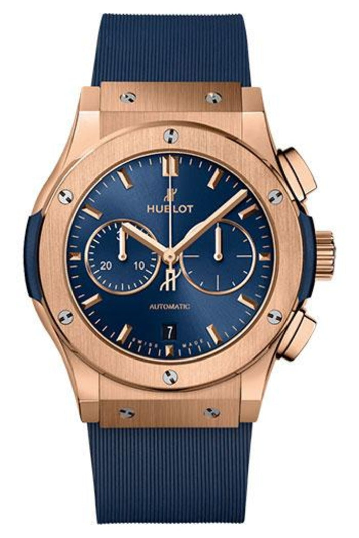Hublot Classic Fusion King Gold Blue Chronograph 42mm Blue sunray dial, reference 541.OX.7180.RX