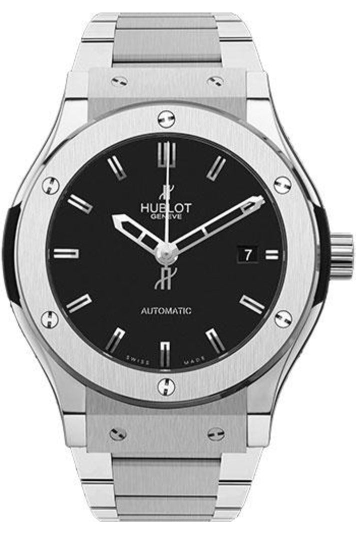 Hublot Classic Fusion Titanium Bracelet 42mm Matte black dial, titanium bracelet, reference 542.NX.1170.NX