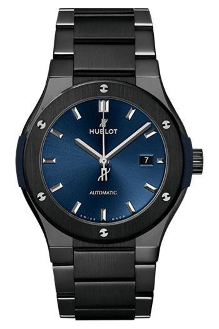 Hublot Classic Fusion Blue Ceramic Bracelet 42mm Blue sunray dial, reference 548.CM.7170.CM