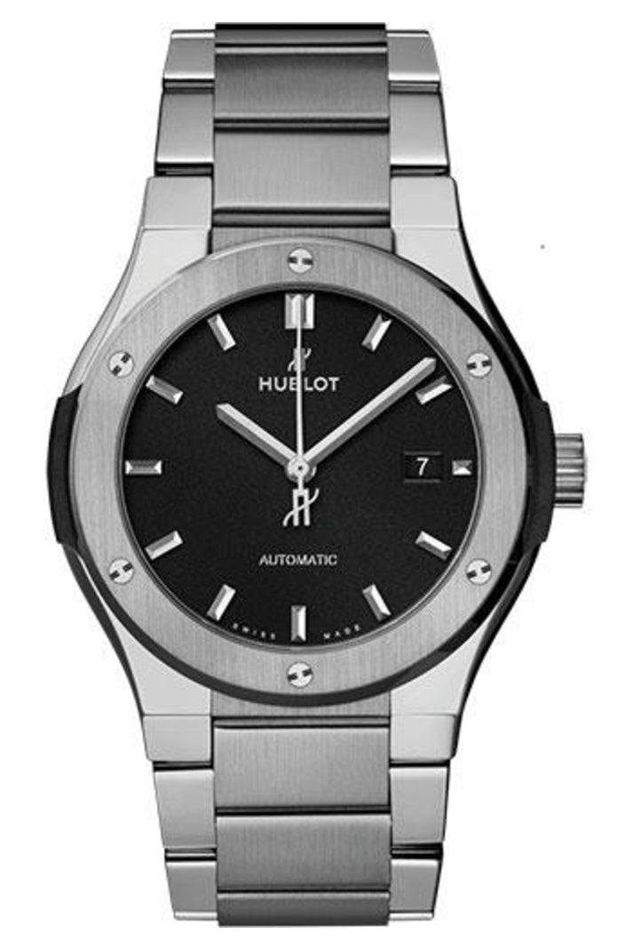 Hublot Classic Fusion Titanium Bracelet 42mm Matte black dial Satin-finished and polished titanium bracelet reference 548.NX.1170.NX