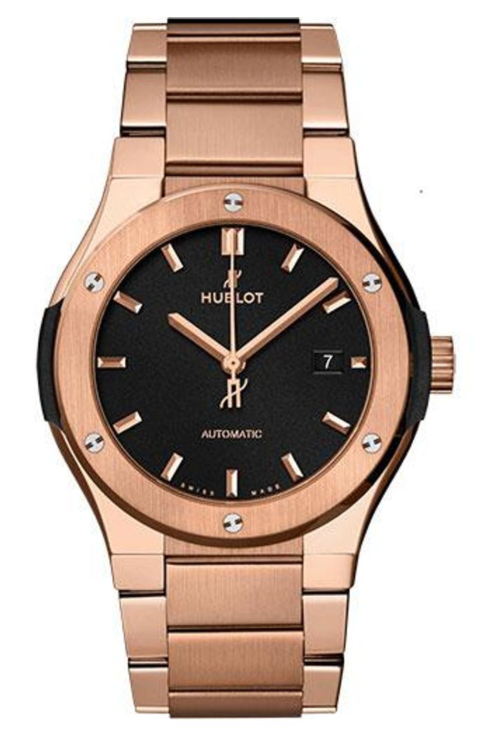 Hublot Classic Fusion King Gold Bracelet 42mm Matte black dial 18K King Gold bracelet, ref 548.OX.1180.OX
