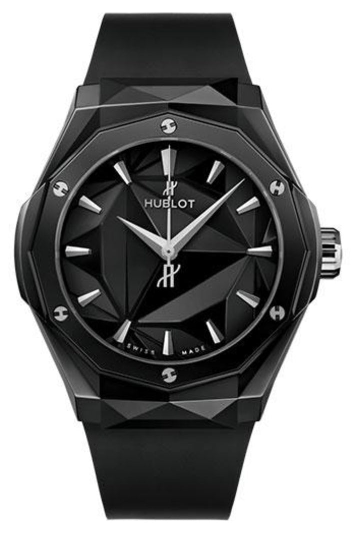 Hublot Classic Fusion Orlinski Black Magic Ceramic 40mm Faceted black ceramic dial Black smooth rubber, reference 550.CS.1800.RX.ORL21