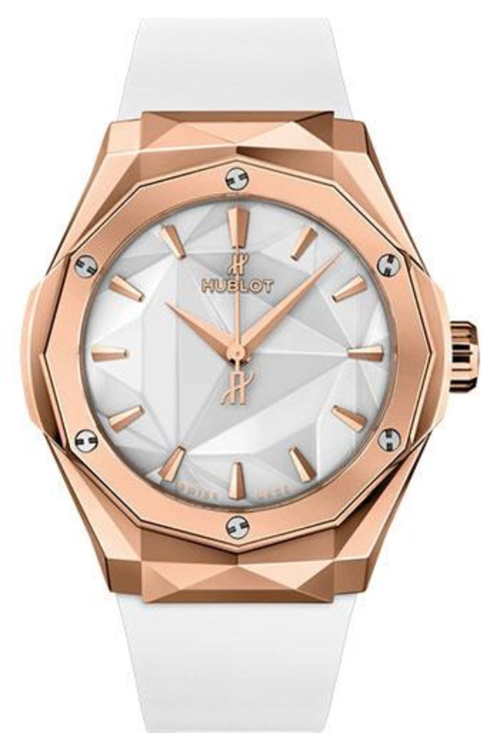 Hublot Classic Fusion Orlinski King Gold White 40mm Faceted white dial, White smooth rubber, reference 550.OS.2200.RW.ORL20