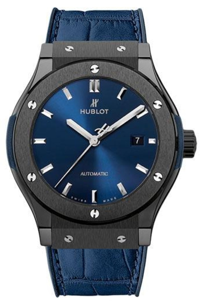 Hublot Classic Fusion Ceramic Blue 38mm Blue sunray dial, reference 565.CM.7170.LR