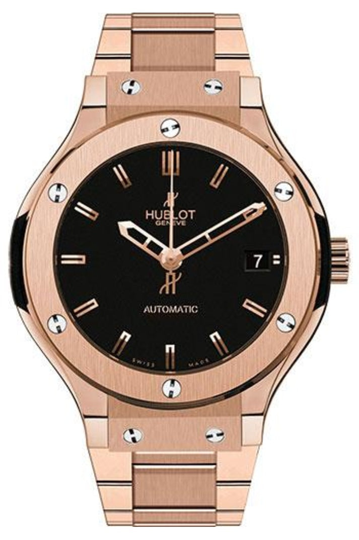 Hublot Classic Fusion King Gold Bracelet Black 38mm Matte black dial 18K King Gold bracelet, reference 565.OX.1180.OX