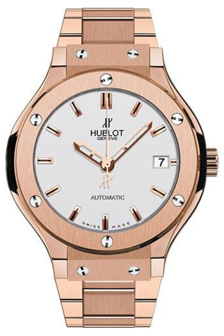 Hublot Classic Fusion King Gold Bracelet Opaline 38mm Opaline dial 18K King Gold bracelet, reference 565.OX.2610.OX