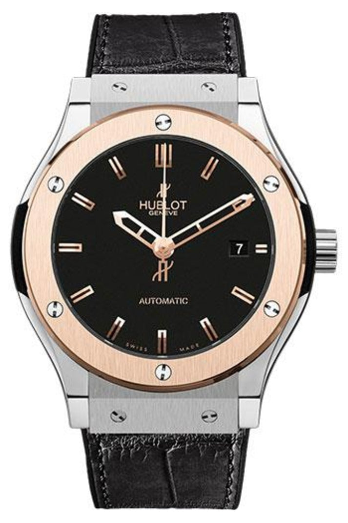 Hublot Classic Fusion 38mm Zirconium Matte black Dial Black rubber and alligator leather 565.ZP.1180.LR