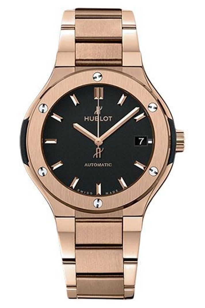 Hublot Classic Fusion King Gold Bracelet 38mm Matte black dial 18K King Gold bracelet, ref 568.OX.1180.OX