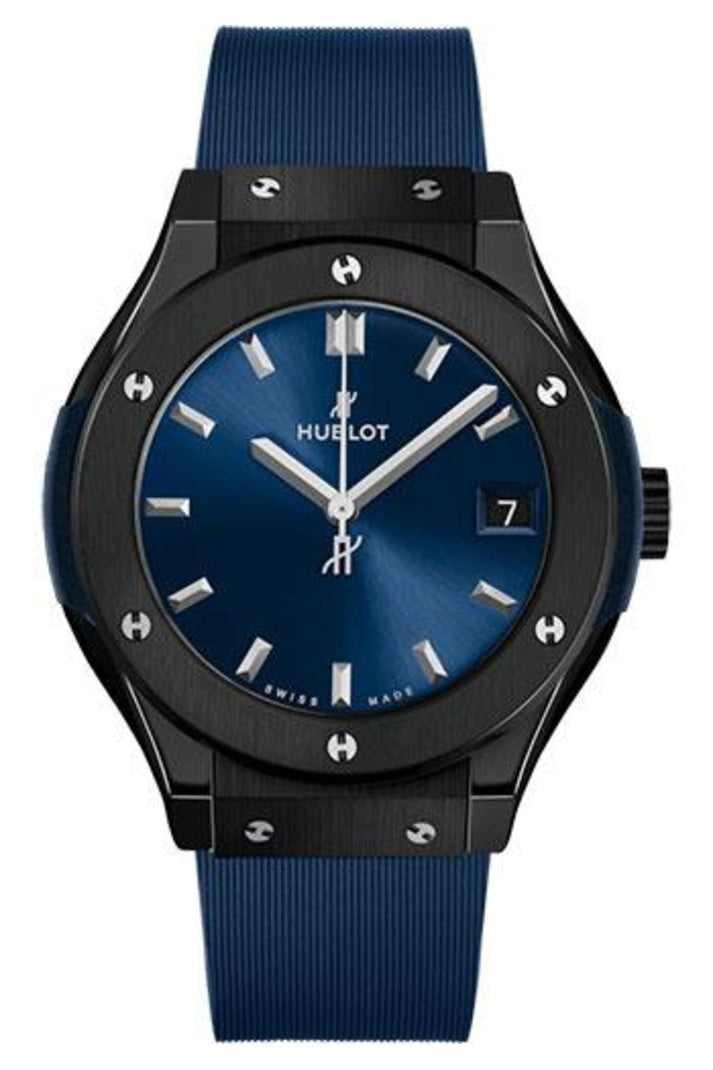 Hublot Classic Fusion Ceramic Blue 33mm Blue sunray dial, reference 581.CM.7170.RX