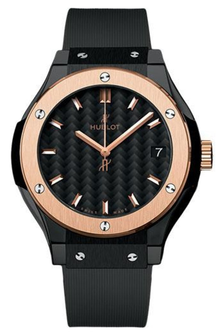 Hublot Classic Fusion Ceramic King Gold Carbon Dial 33mm Black carbon fiber dial, reference 581.CO.1781.RX
