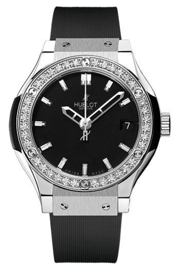 Hublot Classic Fusion Titanium Diamonds 33mm Titanium Matte black dial reference 581.NX.1170.RX.1104