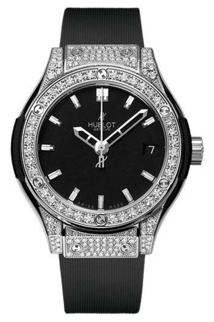 Hublot Classic Fusion Titanium Pavé 33mm Diamond-set titanium Matte black dial reference 581.NX.1170.RX.1704