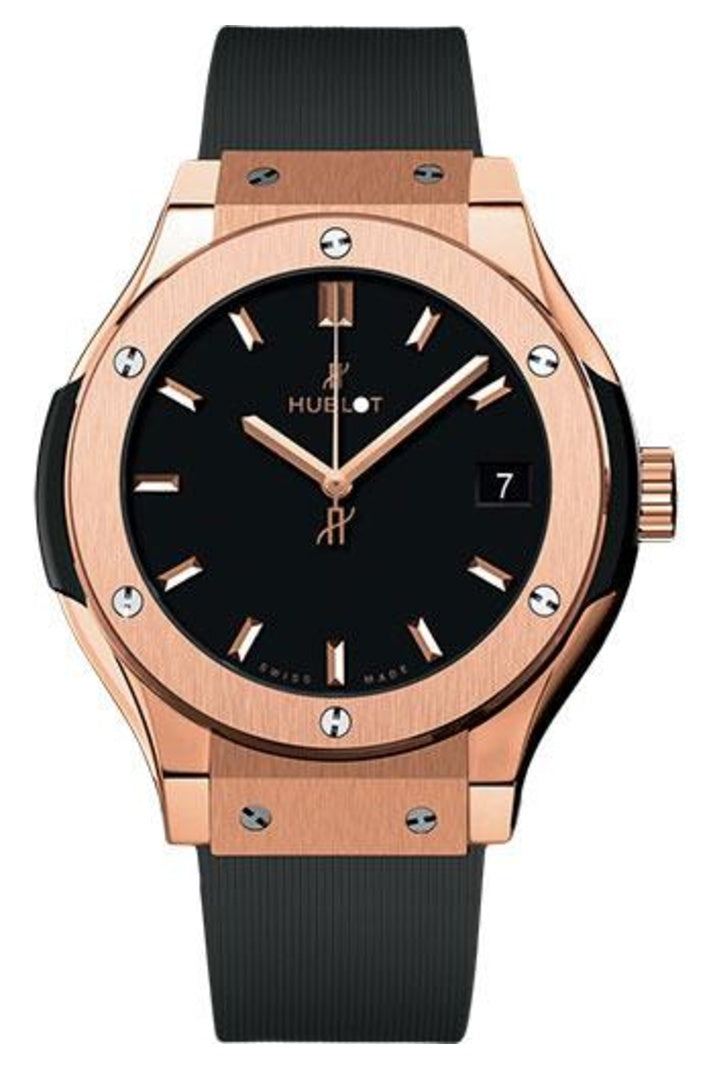 Hublot Classic Fusion King Gold Black Dial 33mm Black dial Black lined rubber reference 581.OX.1181.RX