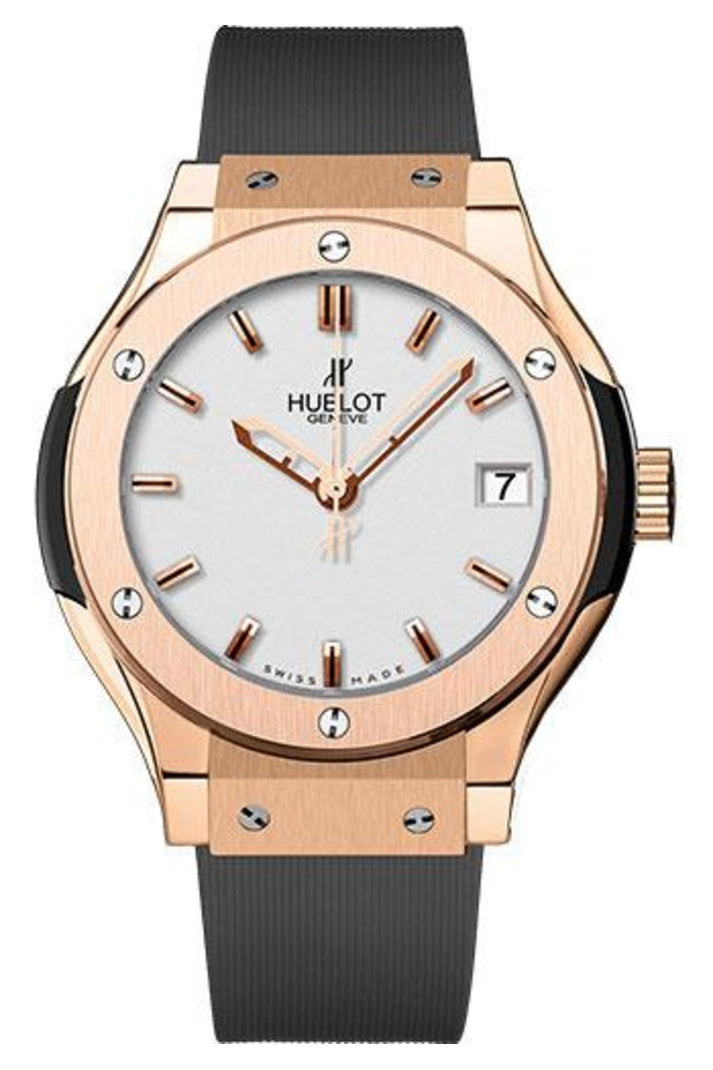Hublot Classic Fusion King Gold Opaline 33mm Opaline dial Black rubber reference 581.OX.2610.RX