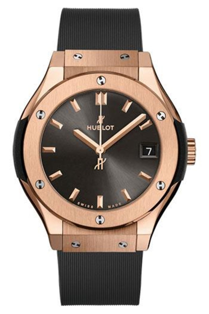 Hublot Classic Fusion Racing Grey King Gold 33mm Grey sunray dial Grey lined rubber, reference 581.OX.7081.RX