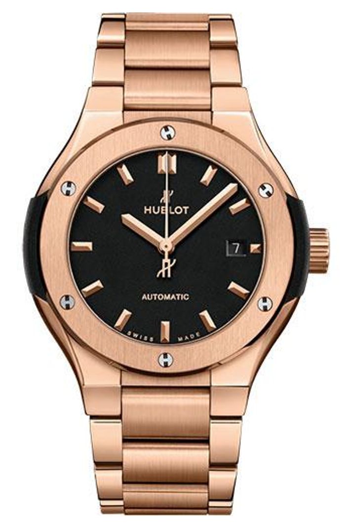 Hublot Classic Fusion King Gold Bracelet 33mm Matte black dial 18K King Gold bracelet, ref 585.OX.1180.OX
