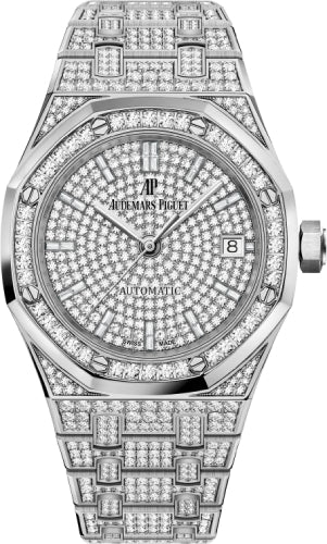 Pre-owned Audemars Piguet Royal Oak White 37 mm — 15452BC.ZZ.1258BC.01