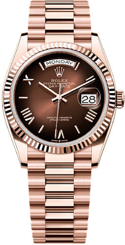 Pre-owned Rolex Day-Date 36 36mm 36 mm — 128235-Brwom