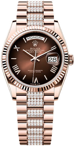 Pre-owned Rolex Day-Date 36 36mm 36 mm — 128235-Brwob