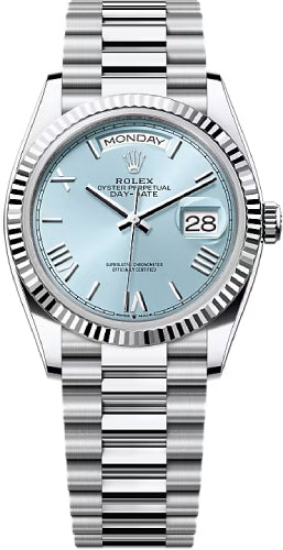 Pre-owned Rolex Day-Date 36 36mm 36 mm — 128236-IBlu