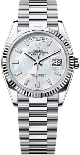 Pre-owned Rolex Day-Date 36 36mm 36 mm — 128236-Whtmopd