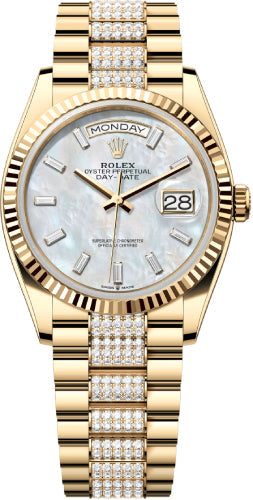 Pre-owned Rolex Day-Date 36 36mm 36 mm — 128238-Whtmopbd
