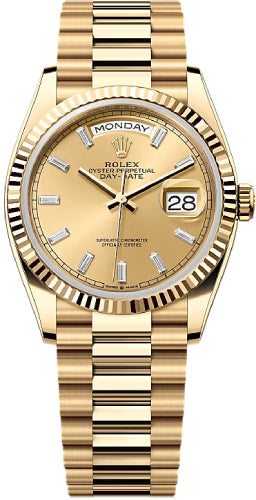 Pre-owned Rolex Day-Date 36 36mm 36 mm — 128238-Cham