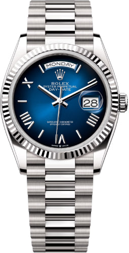 Pre-owned Rolex Day-Date 36 36mm 36 mm — 128239-Bluombr