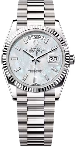 Pre-owned Rolex Day-Date 36 36mm 36 mm — 128239-Whtmopbd